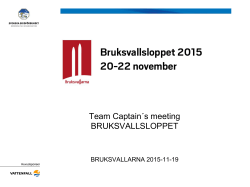 Team Captain´s meeting BRUKSVALLSLOPPET