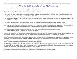 Titrating Soluble RM, R2NM and ROM Reagents
