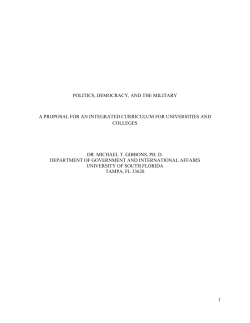 politics, democracy, and the military a proposal