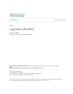 Legal Ethics after Babel - NDLScholarship