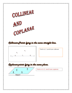 Collinear-Points lying in the same straight line. Coplanar
