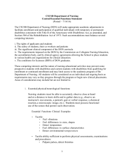 CSUSB Department of Nursing Central/Essential Functions