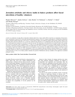 Jerusalem artichoke and chicory inulin in bakery products affect