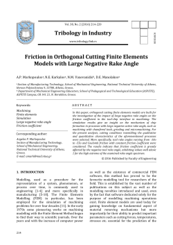 Friction in Orthogonal Cutting Finite Elements Models with Large