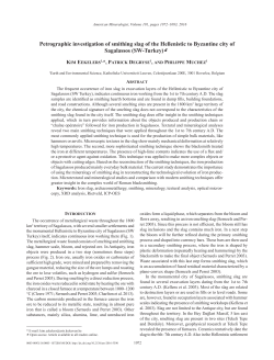 Petrographic investigation of smithing slag of the Hellenistic to