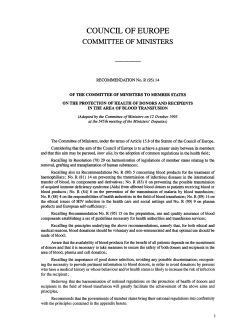 COUNCIL OF EUROPE COMMITTEE OF MINISTERS