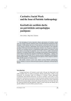 Caritative Social Work and the Issue of Patristic Anthropology