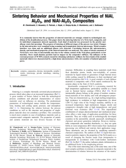 Sintering Behavior and Mechanical Properties of NiAl, Al2O3, and