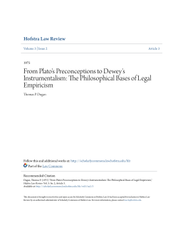 From Plato`s Preconceptions to Dewey`s Instrumentalism