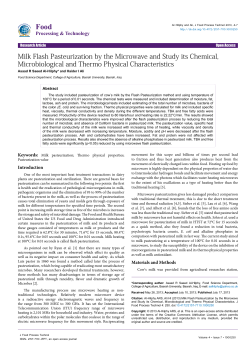 Milk Flash Pasteurization by the Microwave and Study its Chemical