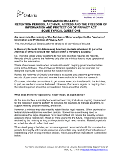 information bulletin retention periods, archival access