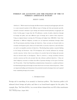 FOREIGN AID ACCOUNTS AND THE POLITICS OF THE US
