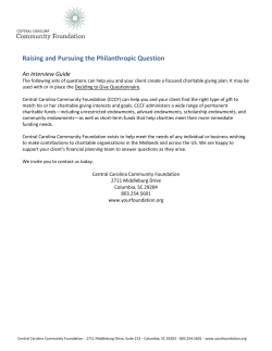 Raising the Philanthropic Question