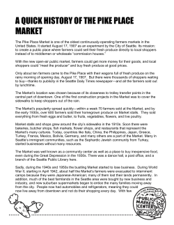 A QUICK HISTORY OF THE PIKE PLACE MARKET