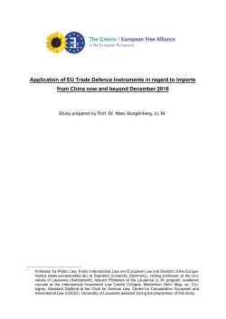 Application of EU Trade Defence Instruments in regard to imports
