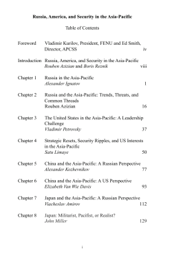 Russia, America and Security in the Asia