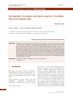 Atmospheric circulation and storm events in the Black Sea and