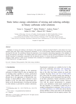 Static lattice energy calculations of mixing and ordering