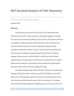 NLP Assisted Analysis of Folk Taxonomy