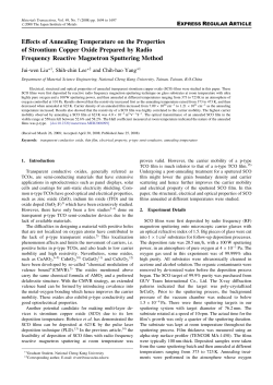 Effects of Annealing Temperature on the Properties of Strontium