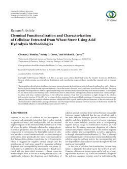 Chemical Functionalization and Characterization of Cellulose