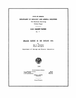 DOGAMI Short Paper 7, Geologic history of the Portland area