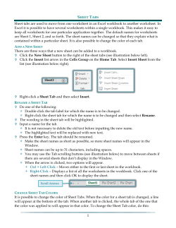 RENAMING A SHEET TAB - Information Technology Home