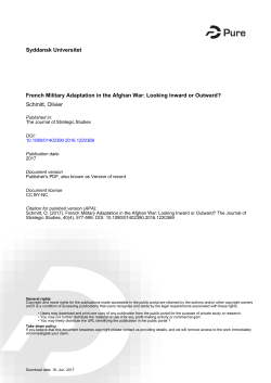 Syddansk Universitet French Military Adaptation in the Afghan War