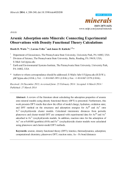 Arsenic Adsorption onto Minerals: Connecting Experimental
