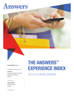 the answers&trade; experience index