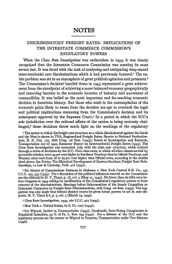 Discriminatory Freight Rates: Implications of the Interstate