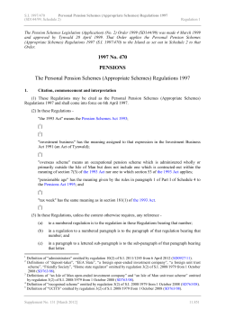 1997 No. 470 PENSIONS The Personal Pension Schemes
