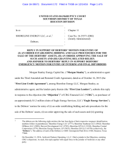 UNITED STATES BANKRUPTCY COURT SOUTHERN