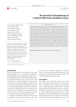 The Benefit Of Chemotherapy In A Patient With Gastric Medullary