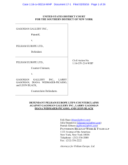 UNITED STATES DISTRICT COURT FOR THE SOUTHERN