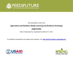 Linking Agriculture and Nutrition: Value Chain Analysis