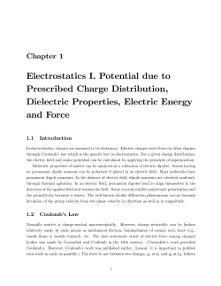 Electrostatics I. Potential due to Prescribed Charge Distribution