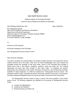 Distinguished Alumnus Award for 2016