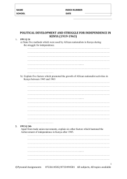 political development and struggle for independence in kenya