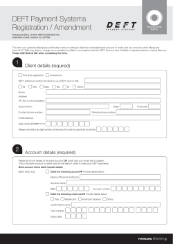 DEFT Direct Debit Form