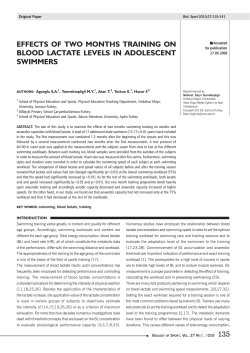 EFFECTS OF TWO MONTHS TRAINING ON BLOOD LACTATE