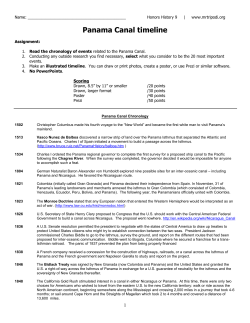 Panama Canal timeline assignment