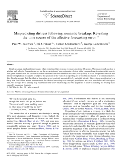 Mispredicting distress following romantic breakup: Revealing