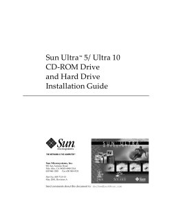 Sun Ultra 5/Ultra 10 CD-ROM and Hard Drive Installation Guide