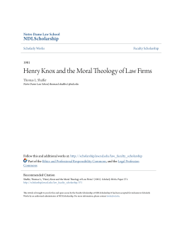 Henry Knox and the Moral Theology of Law Firms