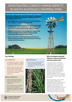 Investigating climate change impacts in South Australia`s