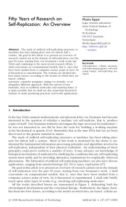 Fifty Years of Research on Self-Replication: An