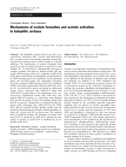 Mechanisms of acetate formation and acetate activation in halophilic