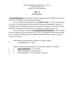 Pages 1-3 First Generation 1. WILLIAM BRADFORD