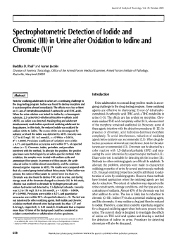 Spectrophotometric Detection of Iodide and Chromic (111) in Urine